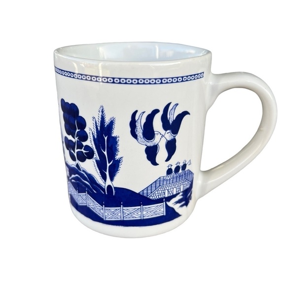 Vintage Blue Willow Coffee Tea Mug Blue White Unmarked - Picture 3 of 11